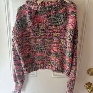 Wild Fable Pink and Gray Cowl Neck Sweater